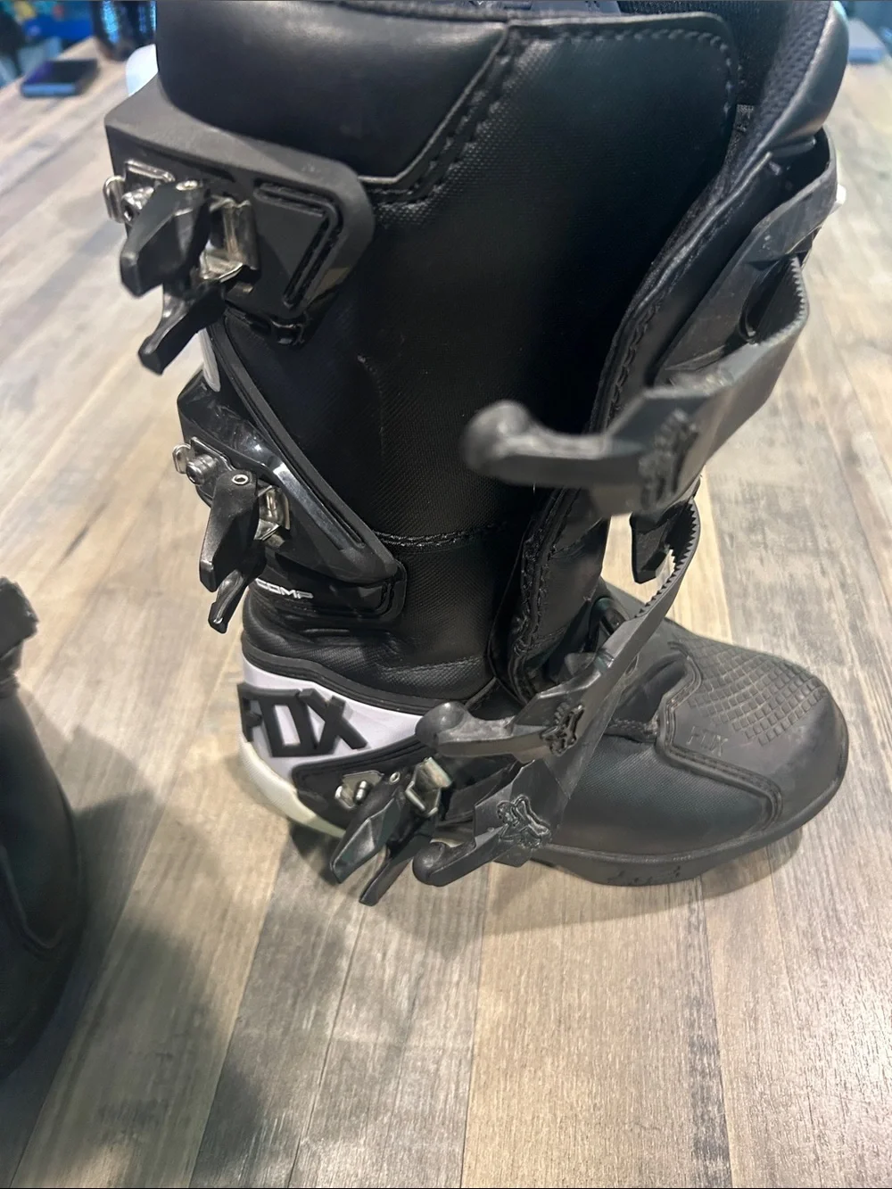Fox Kids Black Boots with White Logo Accents